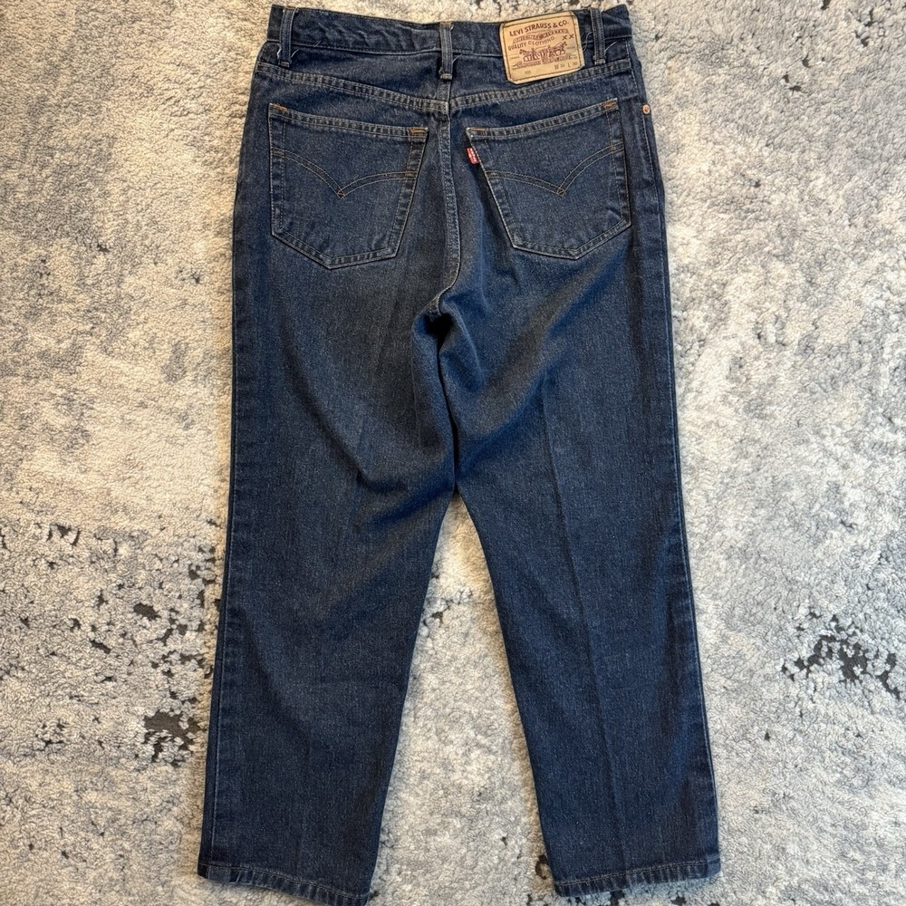 Vintage 90s Levi's 505 Straight Denim Jeans Dark‎ Wash Size 33W 30L Short - Picture 4 of 13